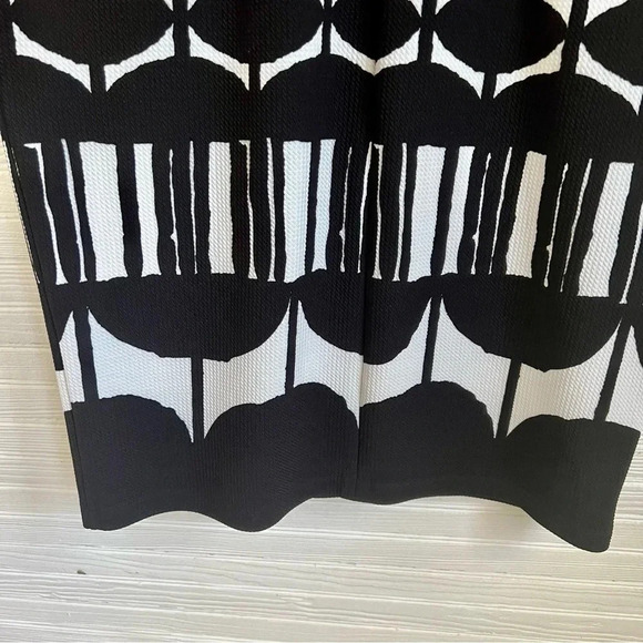 CATO Black White Print Sheath Dress Geometric Print Half Sleeve Size 10 - Picture 11 of 14